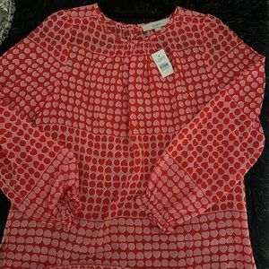 Loft Heart Ruffle Cuff Blouse